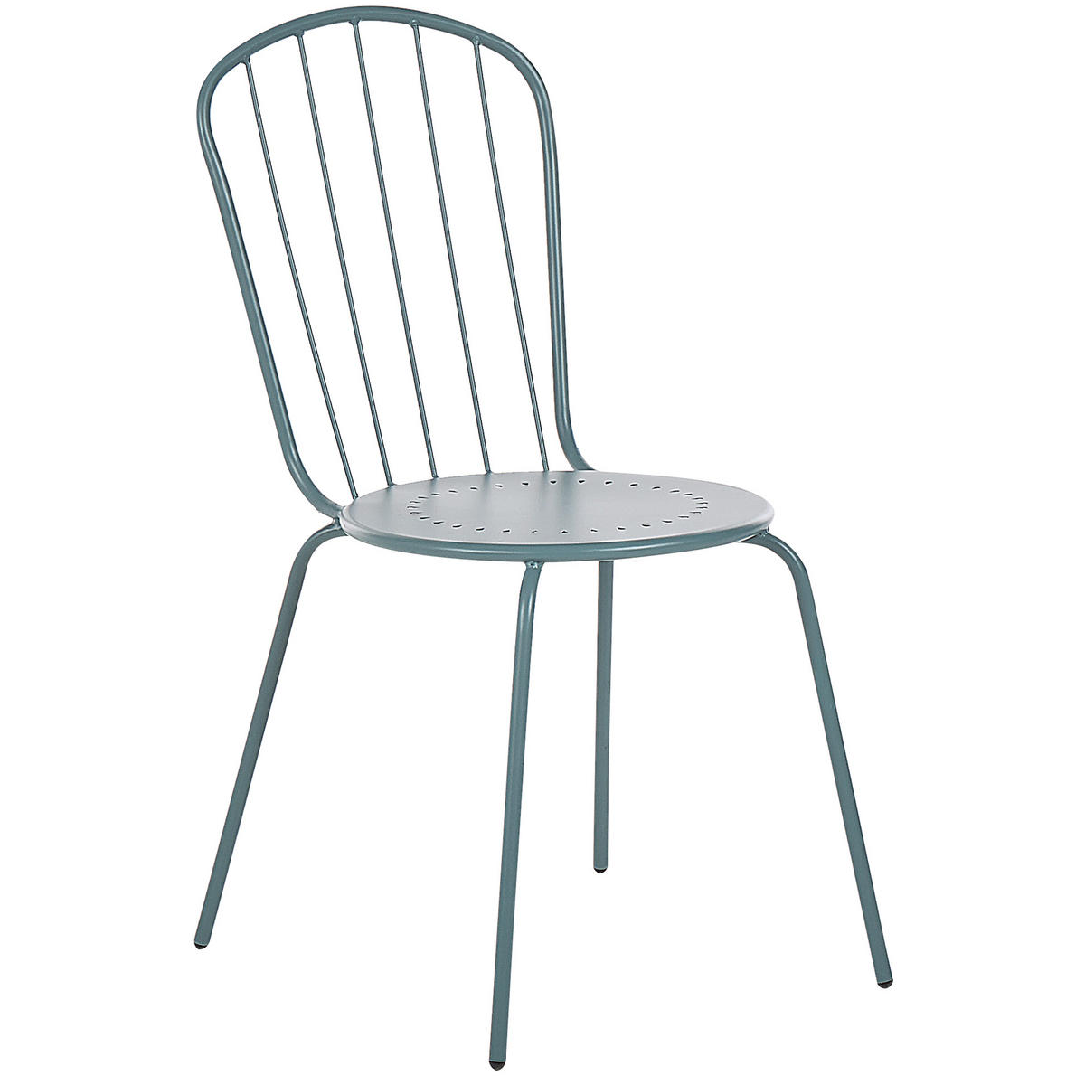 GARTENSTUHL 8er-Set Stahl hellblau Calvi - Blau, Metall (40/89/47cm) - Beliani