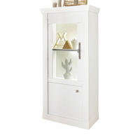 VITRINE weiß Pinie Landhaus, Vitrinenschrank 70 x 146 cm, Soft-Close-Funktion - Weiß, Holzwerkstoff/Kunststoff (72/146/38cm) - Furn.Design