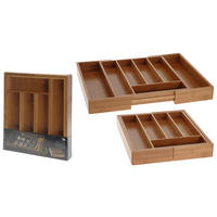 BESTECKSCHUBLADENEINSATZ Bambus Braun 34/28/5 cm Holz - Braun, Holz (28/5/34cm) - Mondex