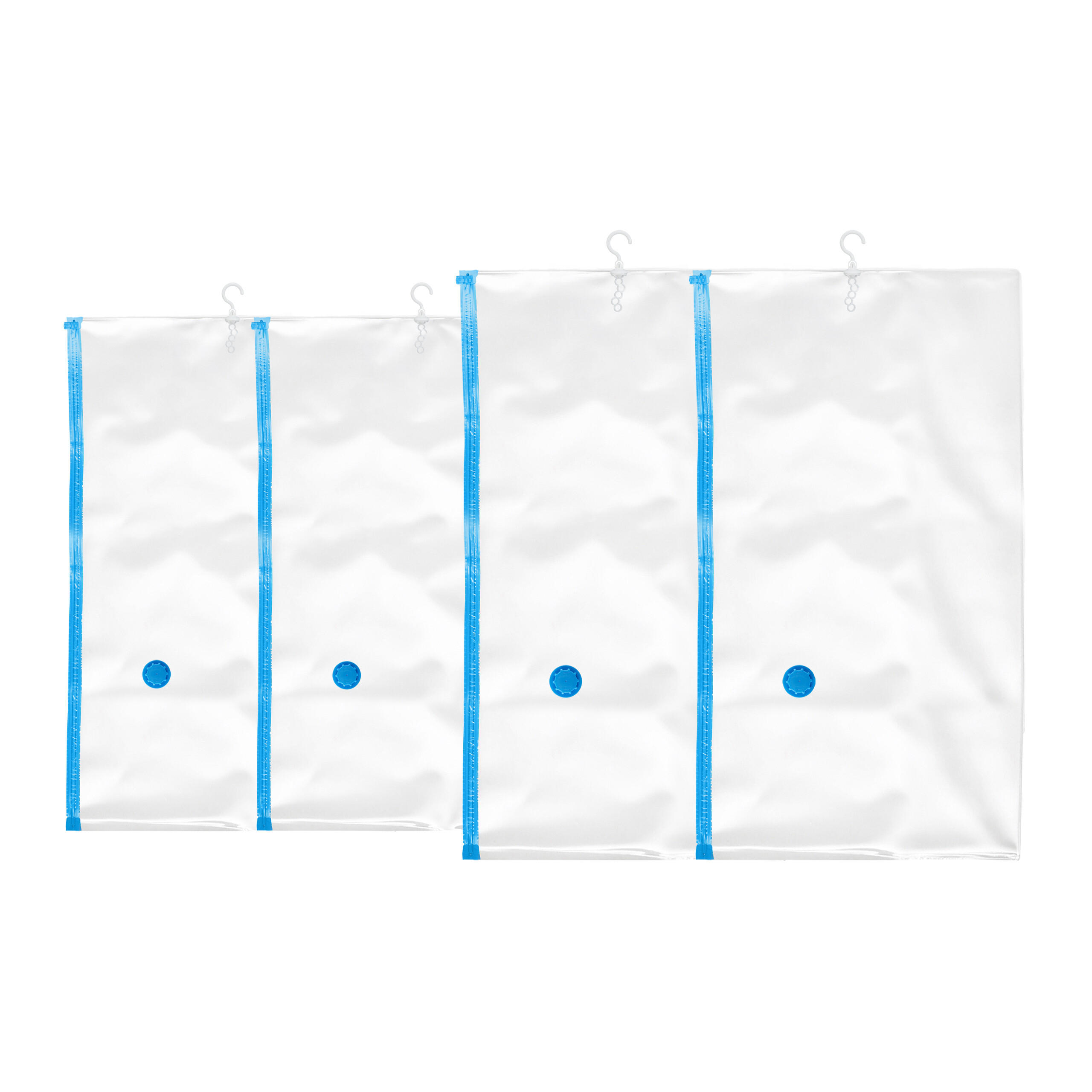 PÅSAR Transparent blå vakuum för kläder 4-pack plast för upphängning 70x140 cm 140/70/1.5 cm