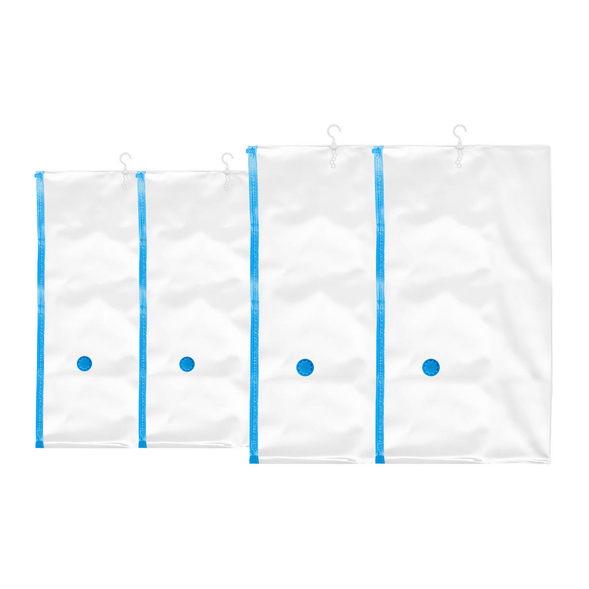 4-DIELNA súprava vákuových tašiek - priehľadné, plast (70/140/1.5cm) - Relaxdays