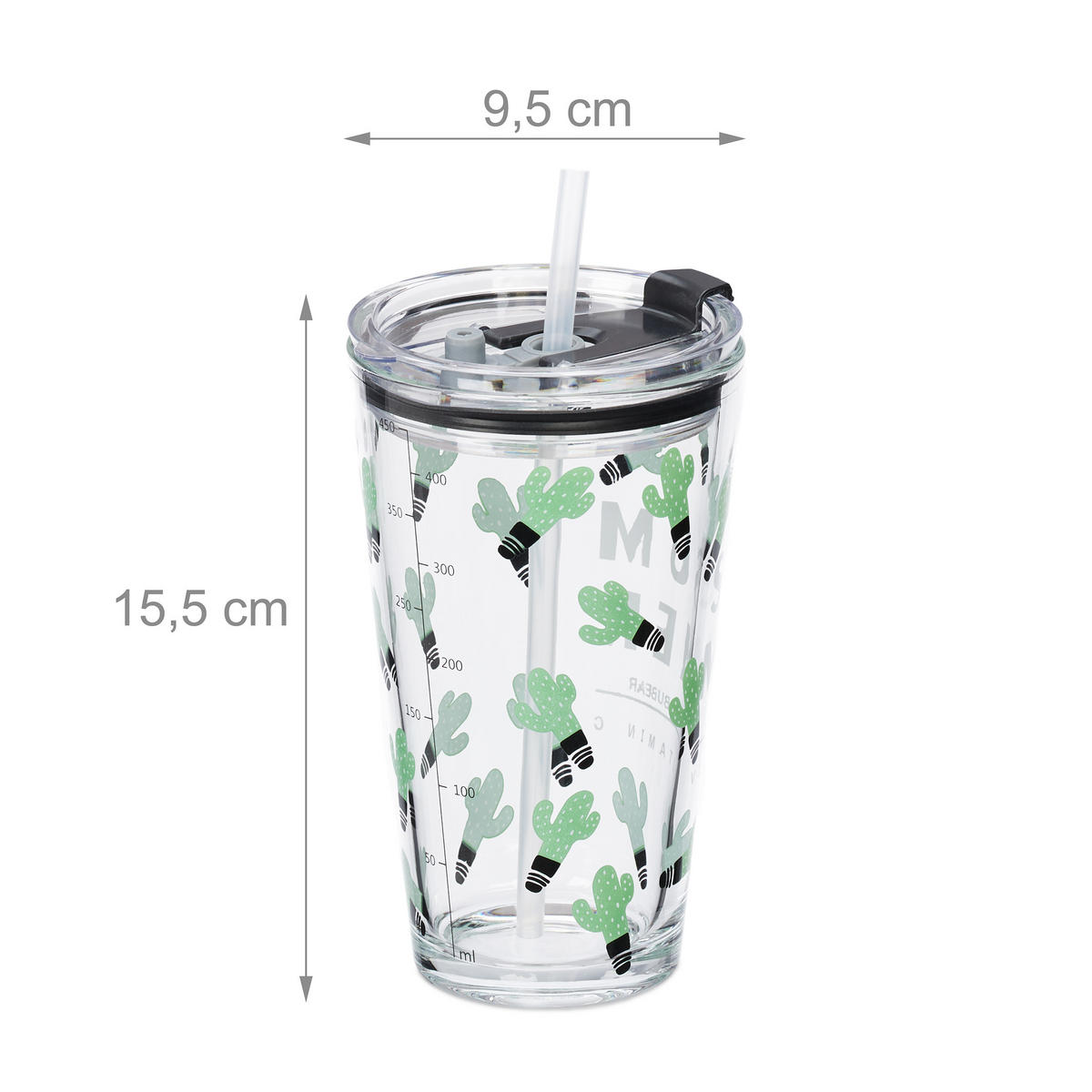 4XTRINKGLAS - Transparent, Glas/Kunststoff - Relaxdays