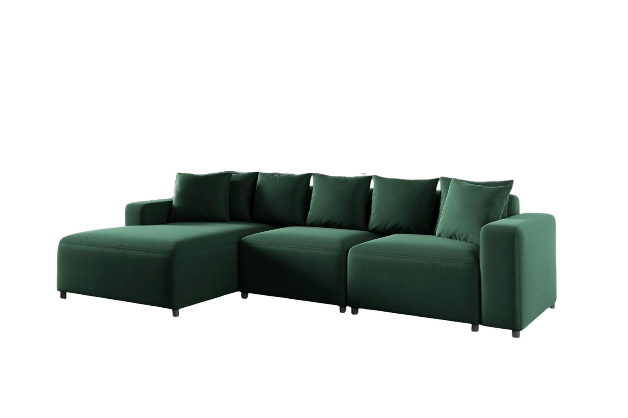 ECKSOFA Megan In Salvador - Dunkelgrün, Holzwerkstoff/Textil (331/165cm) - Fun Möbel