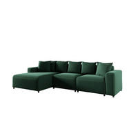 ECKSOFA Megan In Salvador - Dunkelgrün, Holzwerkstoff/Textil (331/165cm) - Fun Möbel