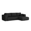ECKSOFA CARACAS 288/185 in Cord Schwarz mit Schlaffunktion rechts - Schwarz, Holz/Holzwerkstoff (288/185cm) - Deine Möbel 24
