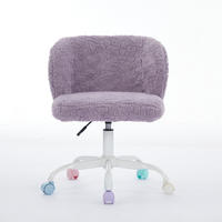 SCHREIBTISCHSTUHL Violett Drehbar Höhenverstellbar - Lila, Metall (55/81/57cm) - PANGIVO