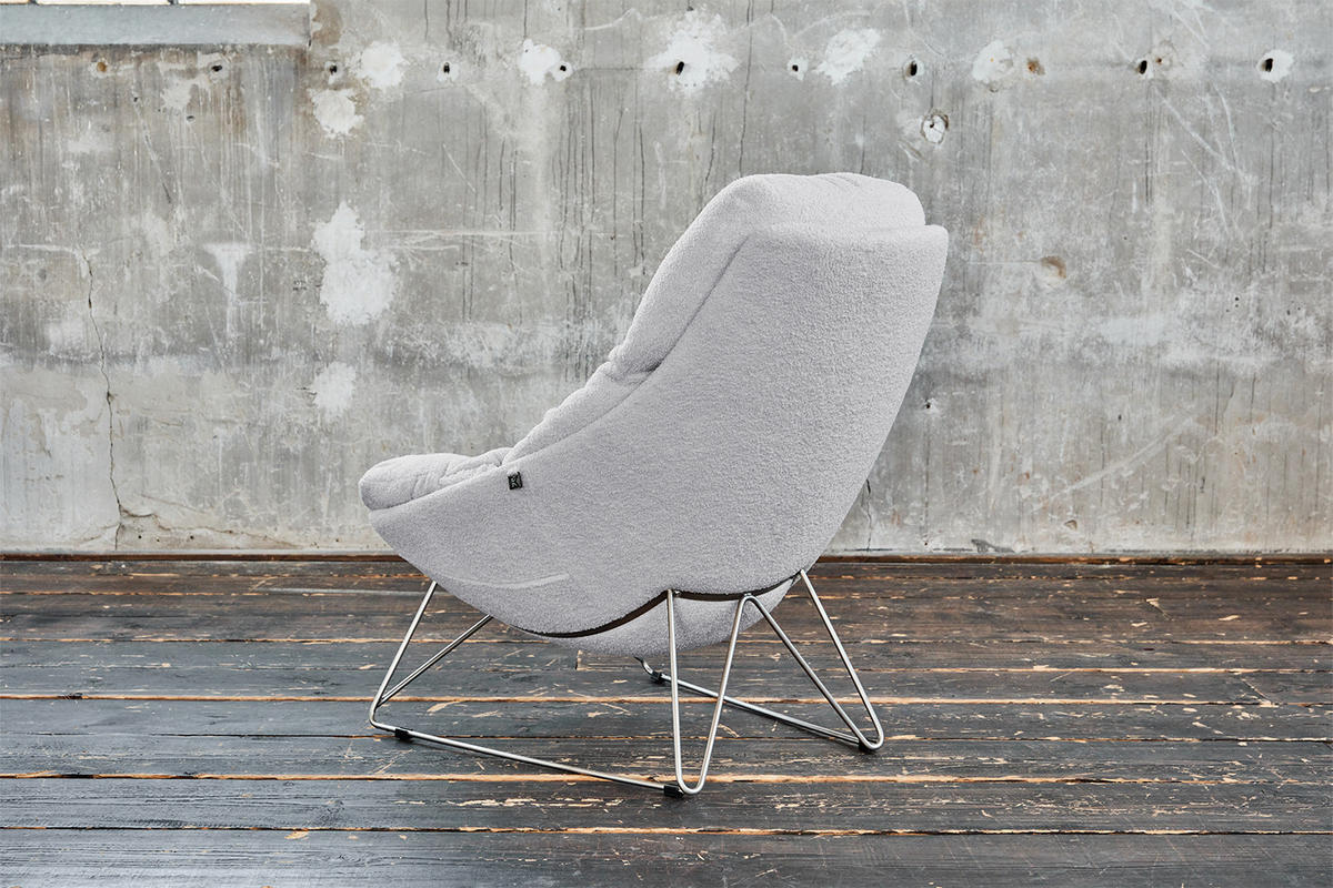 RELAXSESSEL AVON Grau Webstoff - Silberfarben/Grau, Textil/Metall (78/93/105cm) - KAWOLA