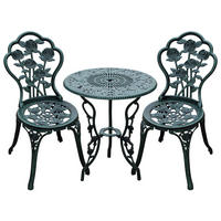 BISTROSET DE-07353 aus Gussaluminium für 2 Personen Antik Grün - Grün, Metall - ComfortXL