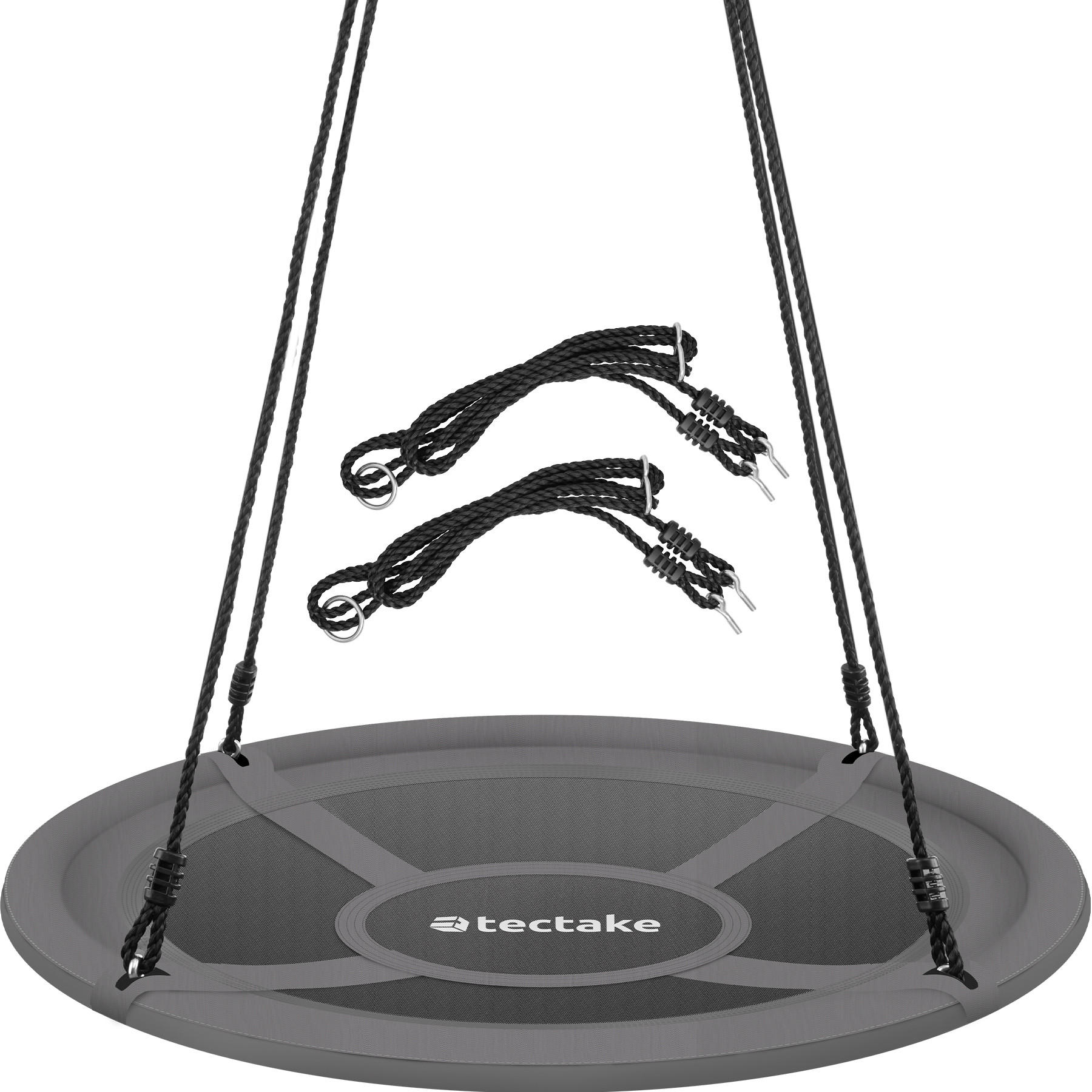 NESTSCHAUKEL Swayer,Textilene-Bespannung,grau/schwarz - Schwarz/Grau, Kunststoff (100/100cm) - tectake