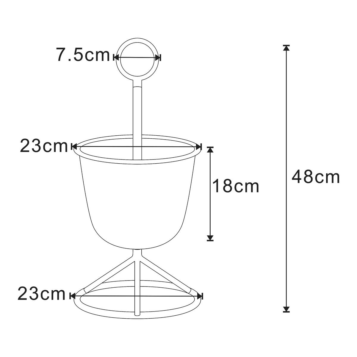 PFLANZENSTÄNDER Alphen - Grau, Metall (23/48cm) - [en.casa]