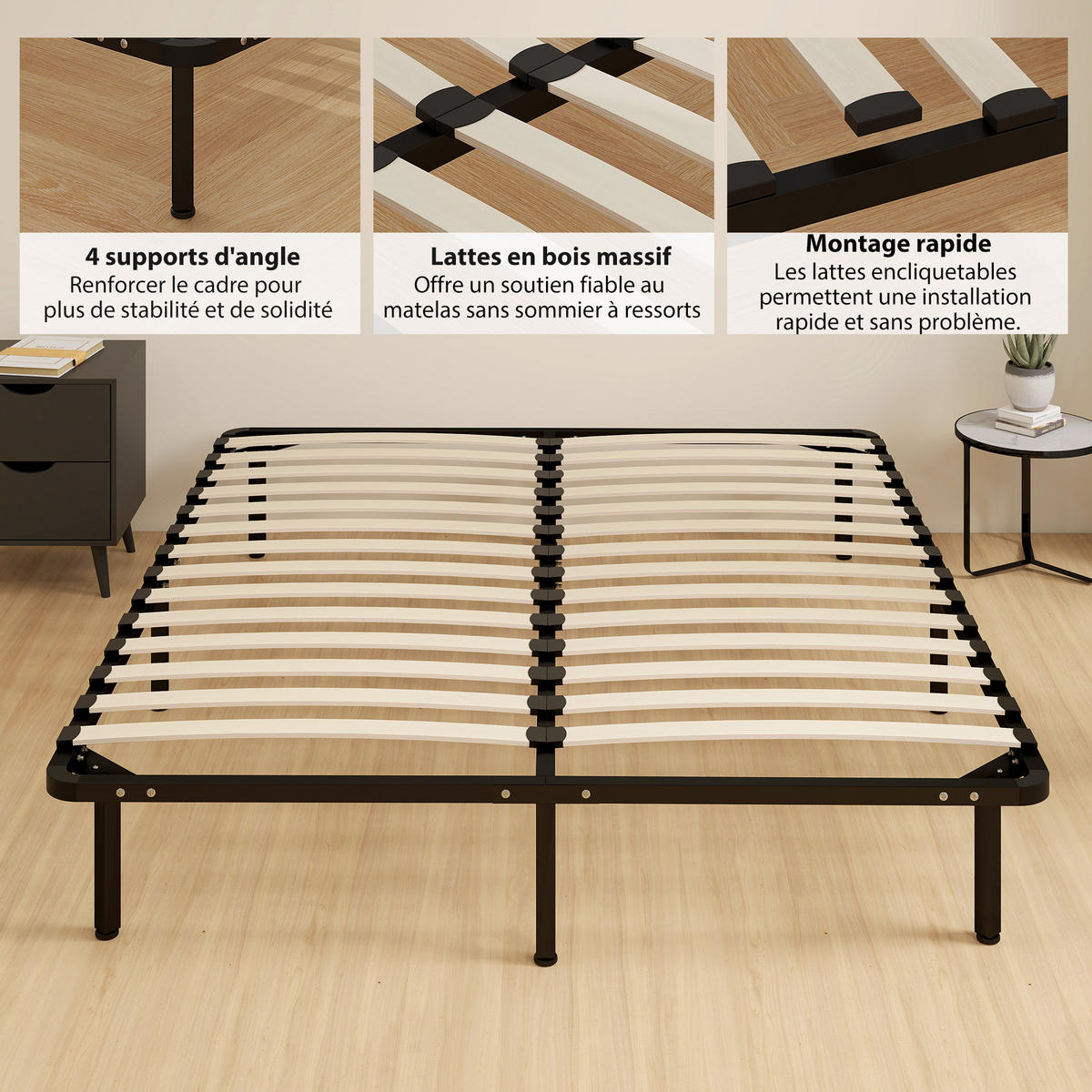 BETT 160x190 cm DE-14628 mit Lattenrost und Stauraum Schwarz - Schwarz, Metall (160/190cm) - ComfortXL