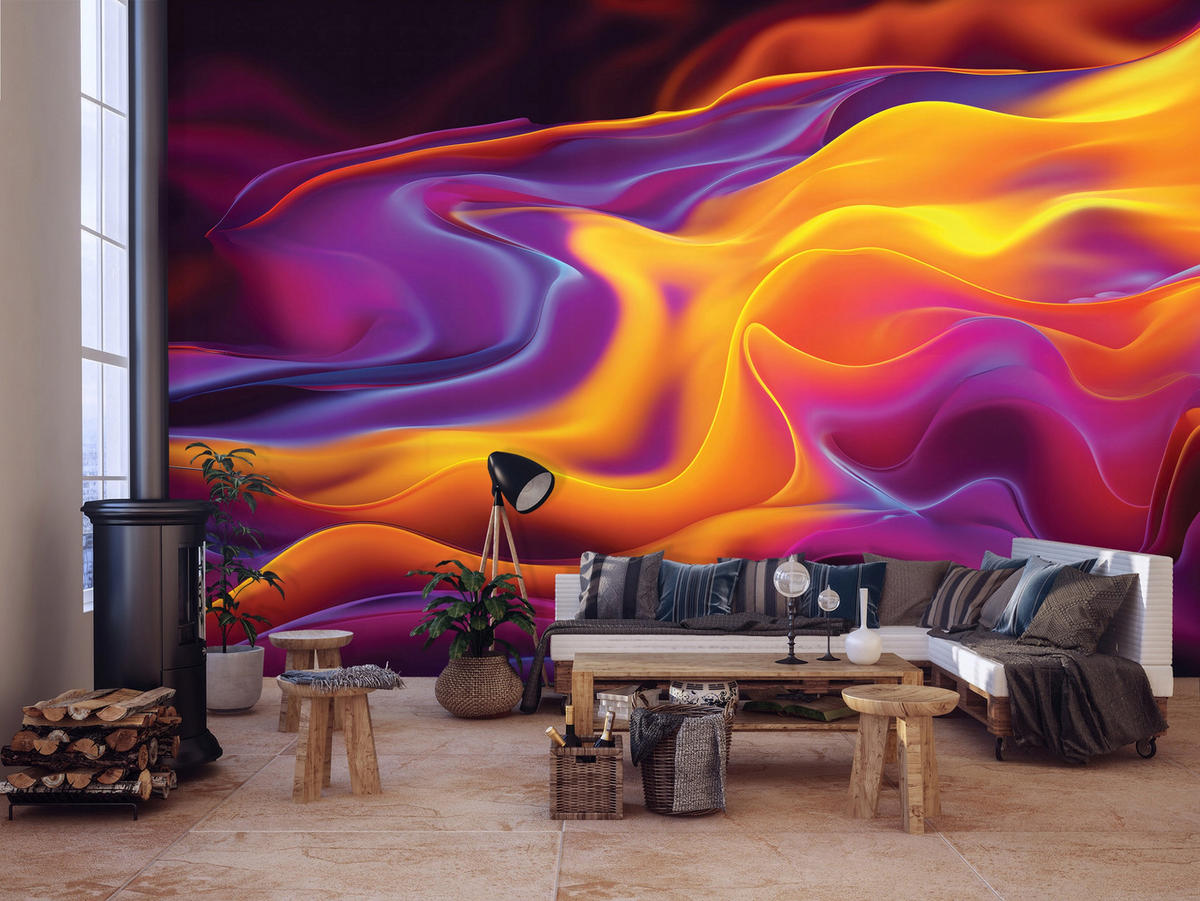 FOTOTAPETE Abstrakt 3D Orange 250x175 cm - Multicolor, Papier (250/175cm) - Wallarena