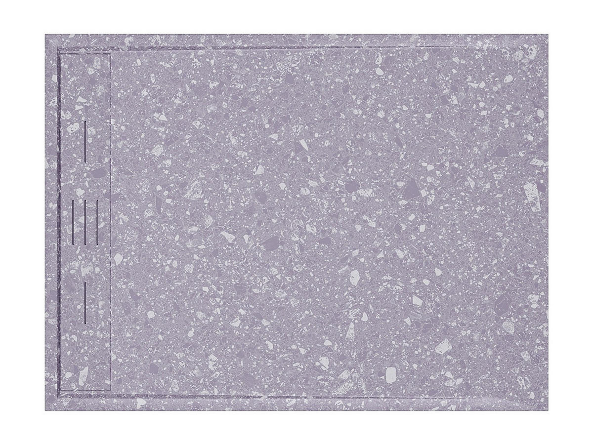 DUSCHWANNE - 120 cm x 90 cm - Harz - Grau, Weiß - LYROSA - Weiß/Grau, Kunststoff (90cm) - Vente-Unique