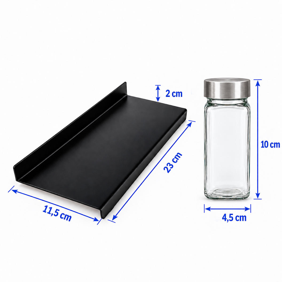 GEWÜRZEINSATZ Silber für Schublade 24er-Set - Silberfarben, Glas/Kunststoff (23/2/11.5cm) - Relaxdays