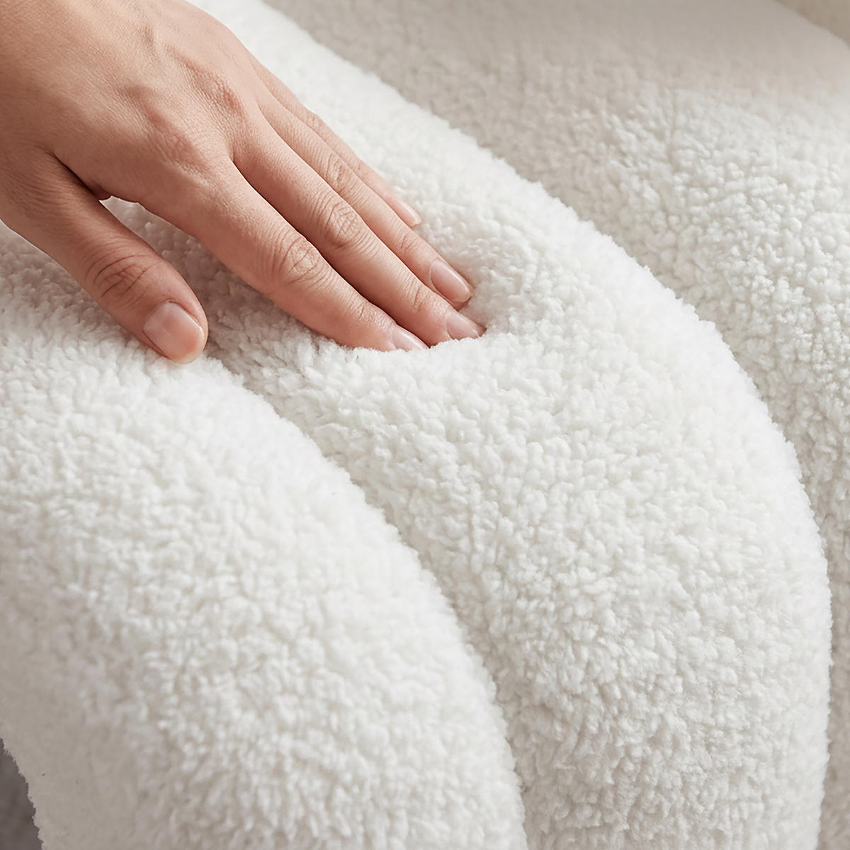 SEDACÍ taburet Bubble - bílá, dřevo/textil (40/40/40cm) - Relaxdays