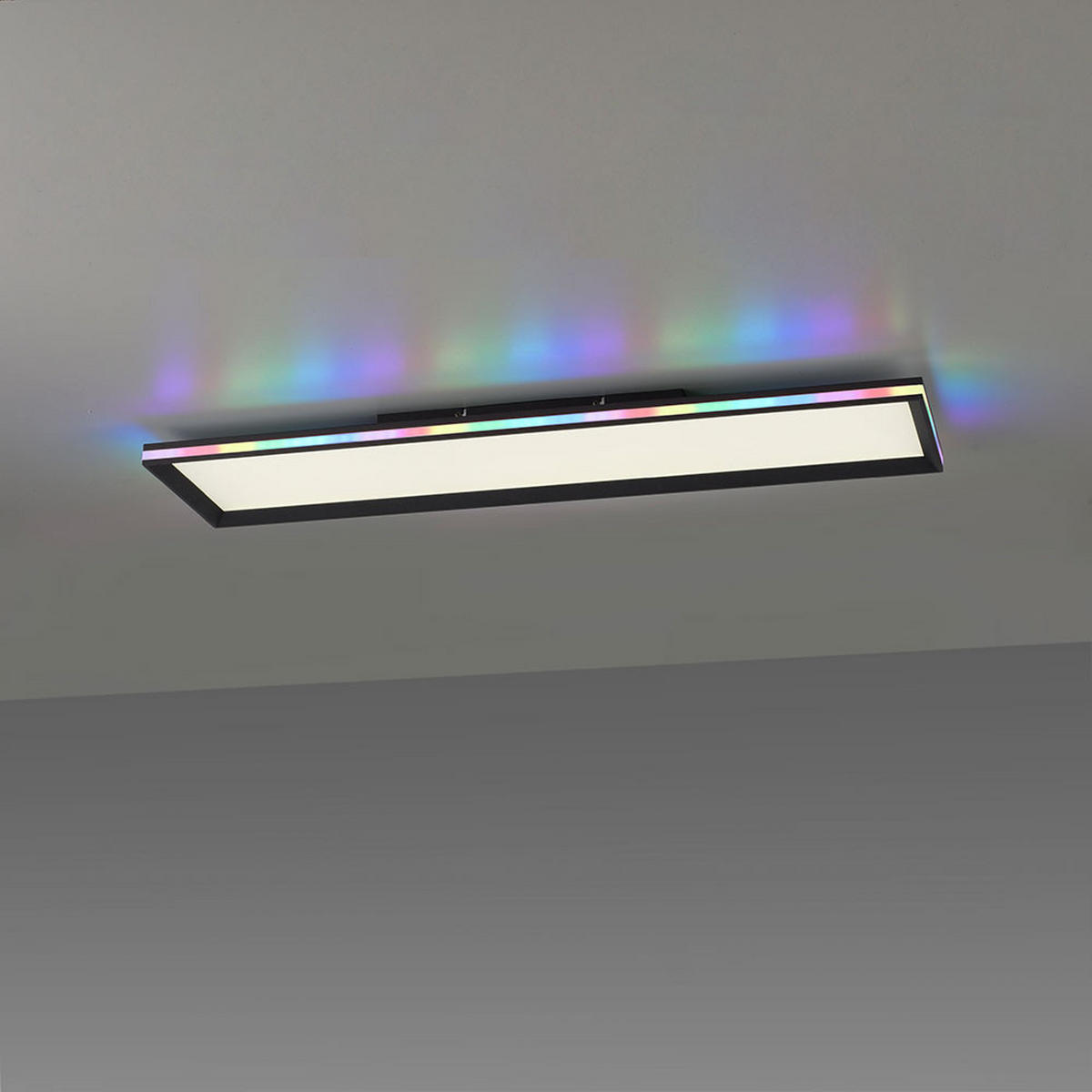 LED DECKENLEUCHTE Schwarz 100 cm - Schwarz, Metall (100/25/6cm)