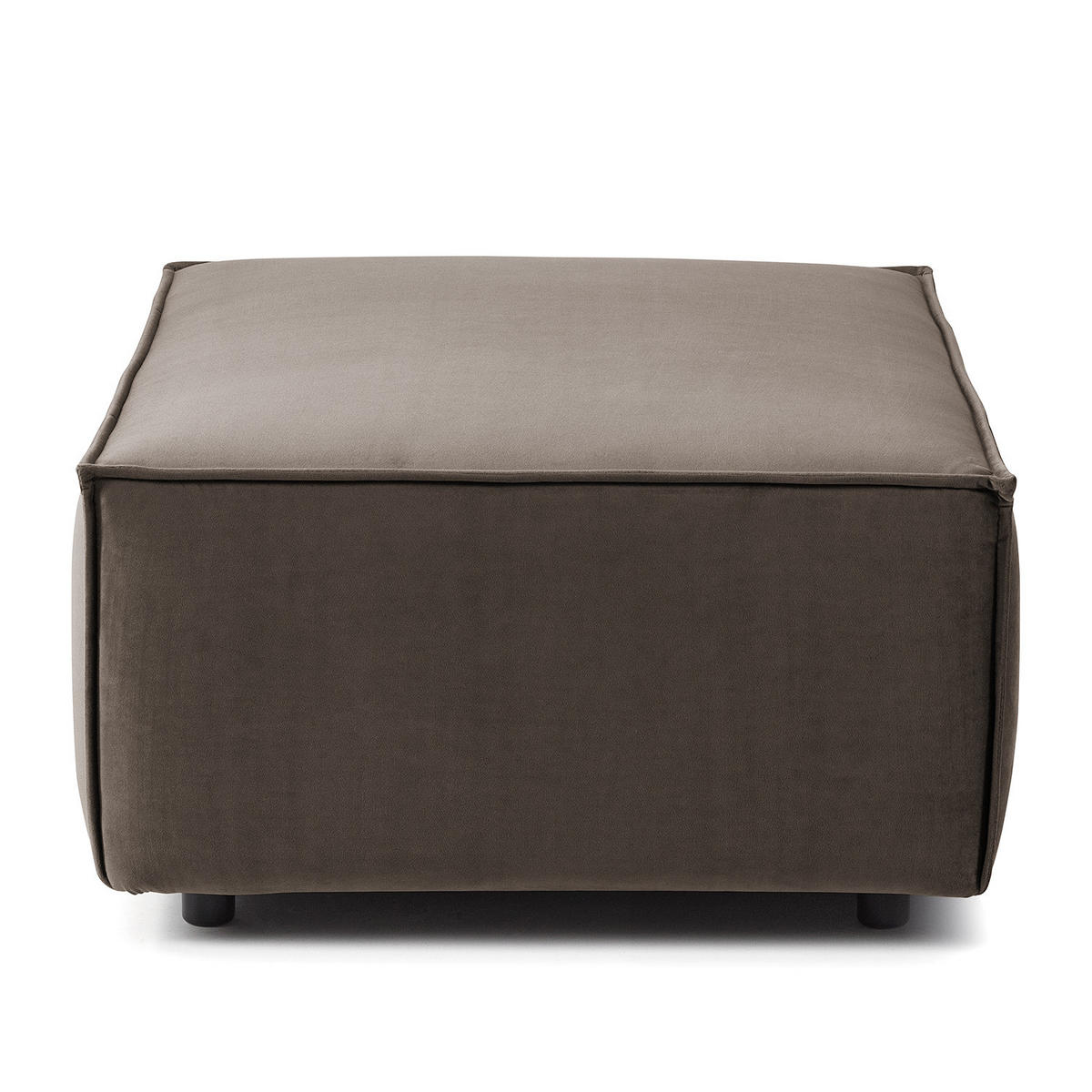 POLSTERHOCKER rechteckig - Taupe/Schwarz, Kunststoff/Textil (97/40/79cm) - home24