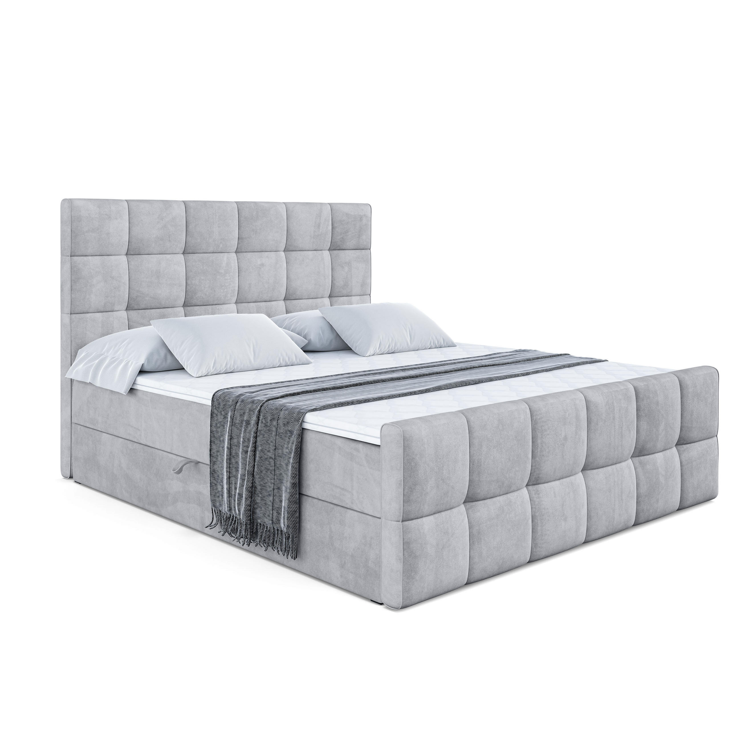 Altdecor Boxbett Hellgrau 140x200 cm