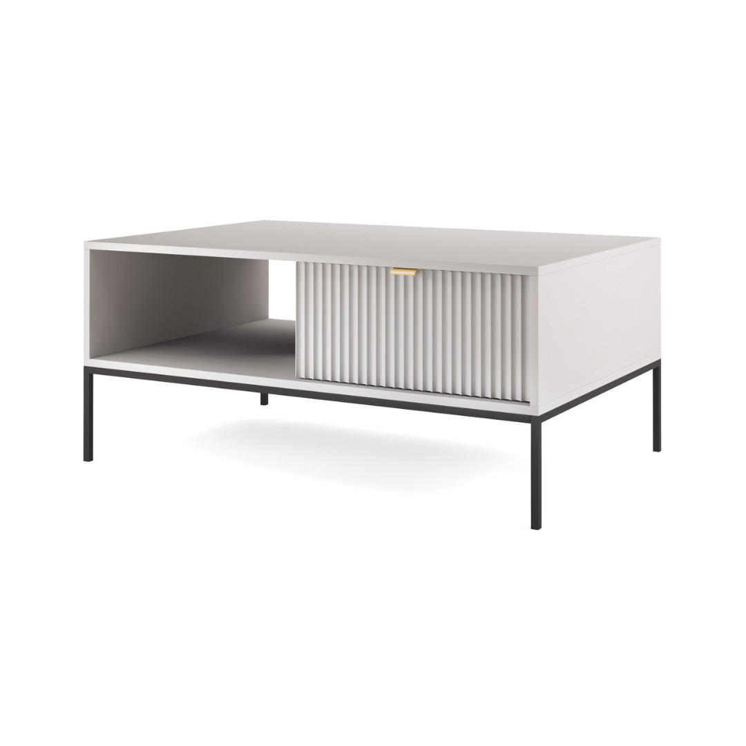 Furnlux Couchtisch Grau, Schwarz 104x48x68 cm