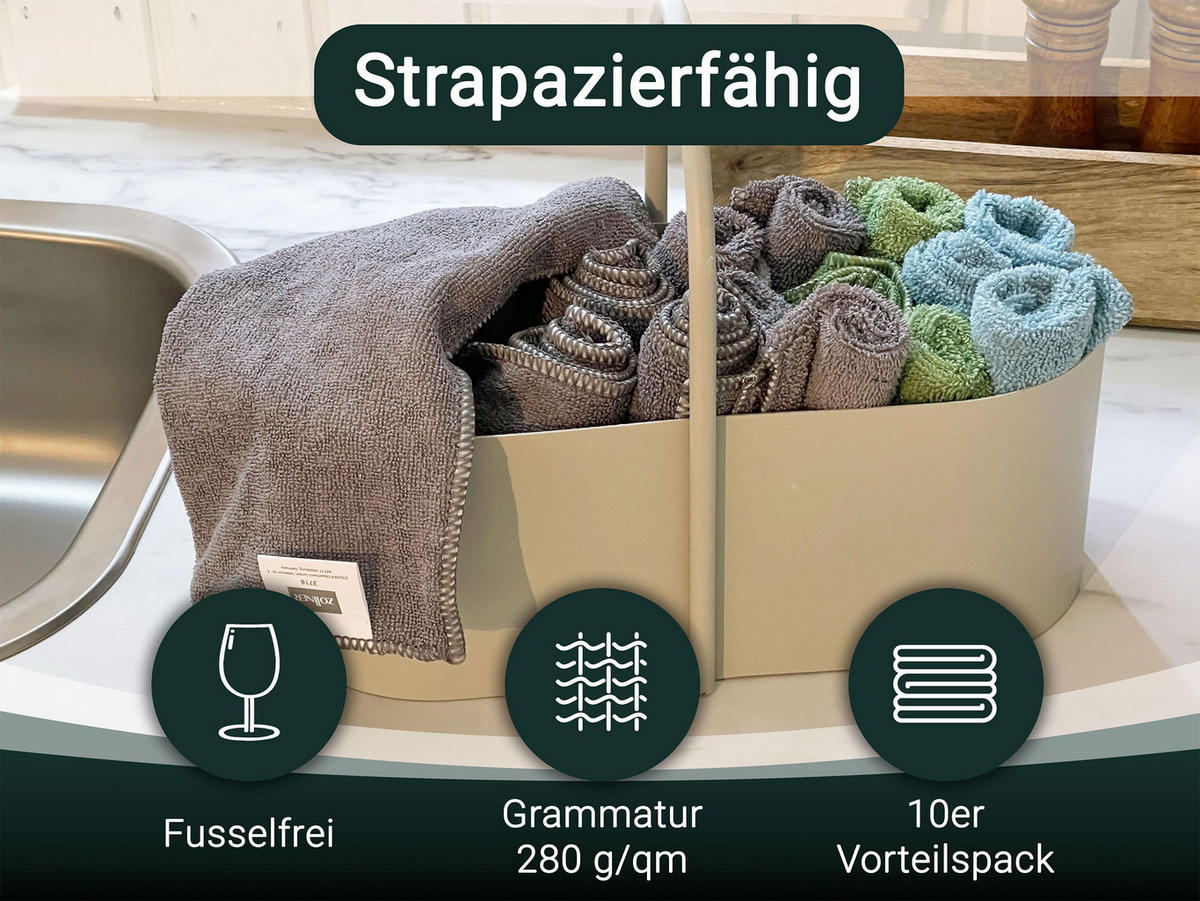 REINIGUNGSTÜCHER, 20er-Set, 30x30 cm, 80% Polyester, 20% Polyamid, farblich sortiert - Multicolor, Textil (30/30cm) - Zollner