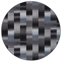 DESIGNER VELOUR TEPPICH MYSTIC KARO RUND - Blau/Grau, Textil (160/160cm) - Snapstyle
