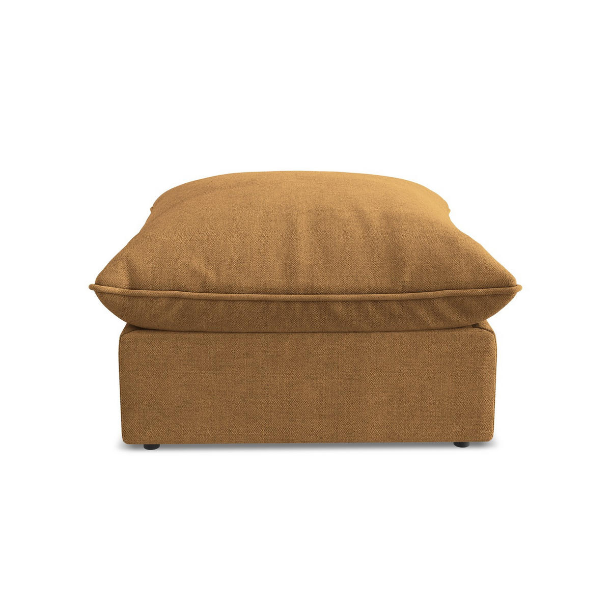 POUF Strukturstoff Orange - Terracotta/Schwarz, Holzwerkstoff/Kunststoff (75/45/75cm) - LaMiaSofa