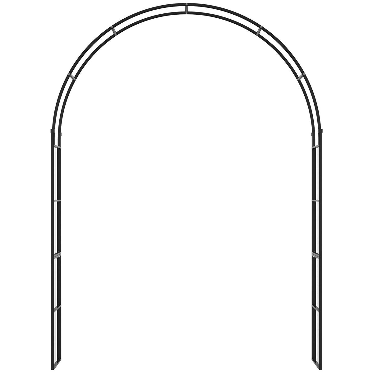 GARTENBOGEN,SCHWARZES Metall 157x40x223cm - Schwarz, Metall (47/13/85cm) - Vallsero