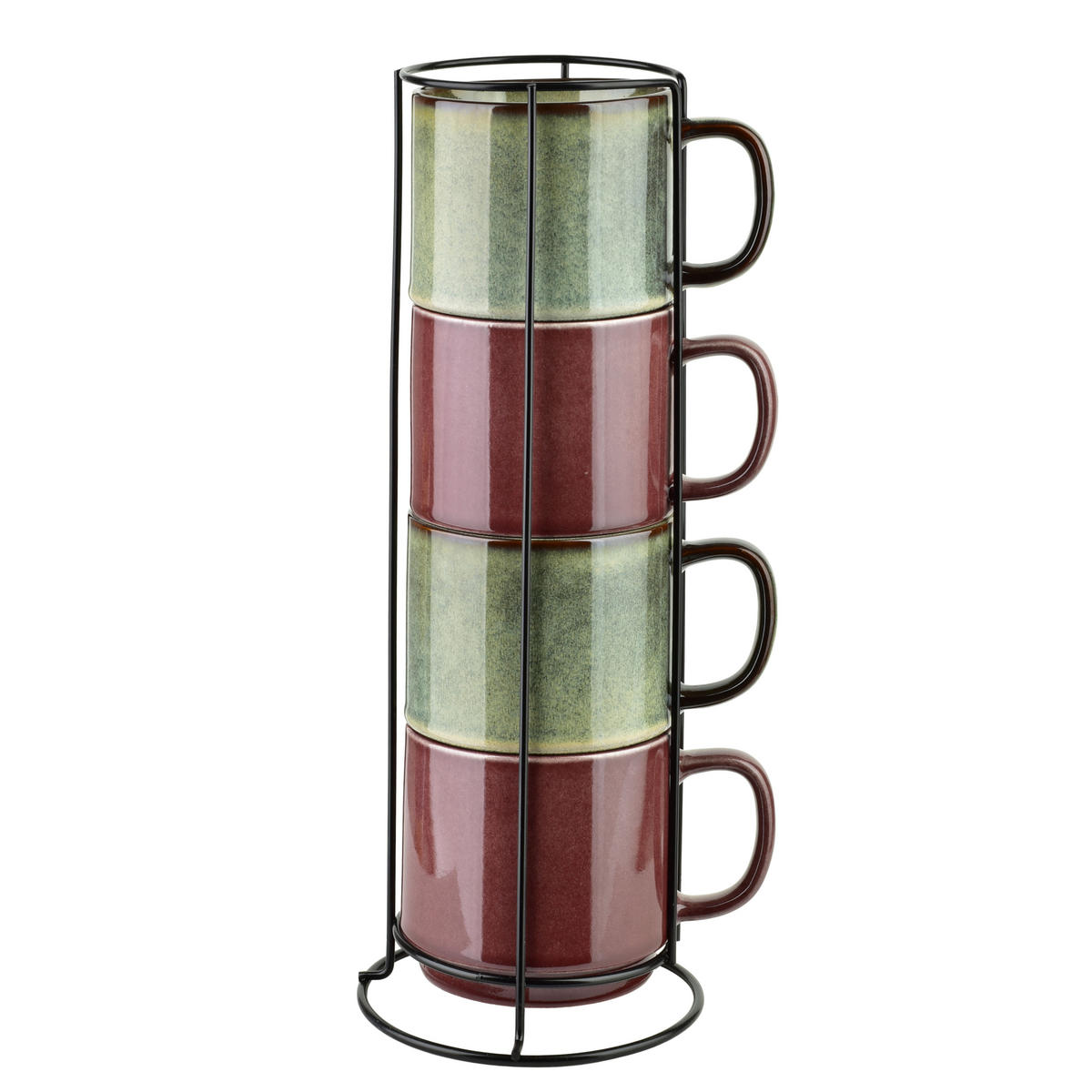 BECHER Evie 4er Set 9,8x13,5x9 cm Porzellan - Multicolor, Keramik (13.5/9/9.8cm) - Mondex