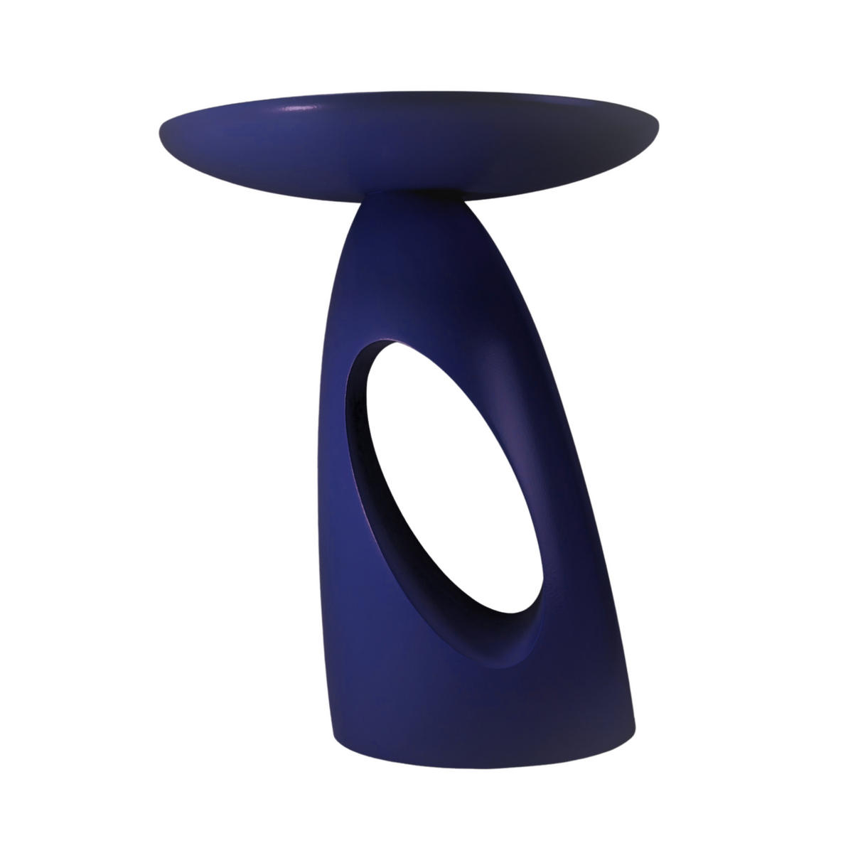 BEISTELLTISCH Island, Ovaler Tischplatte, Buche - lackiert, Marineblau - Dunkelblau, Holz (32/32/40cm) - Kayani