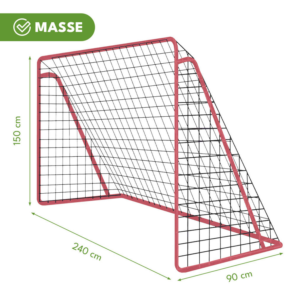 FUSSBALLTOR Rot - Rot, Metall (240/90cm) - KRUMAD
