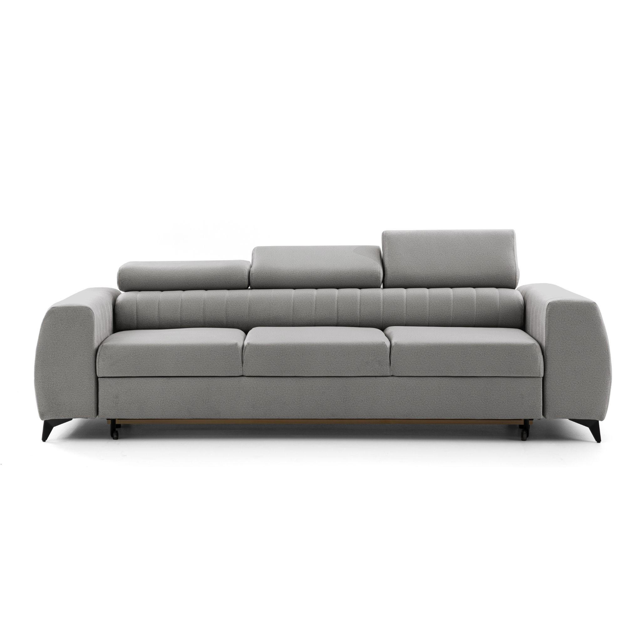 Muffo 3-Sitzer Hellgrau 260x90x100 cm