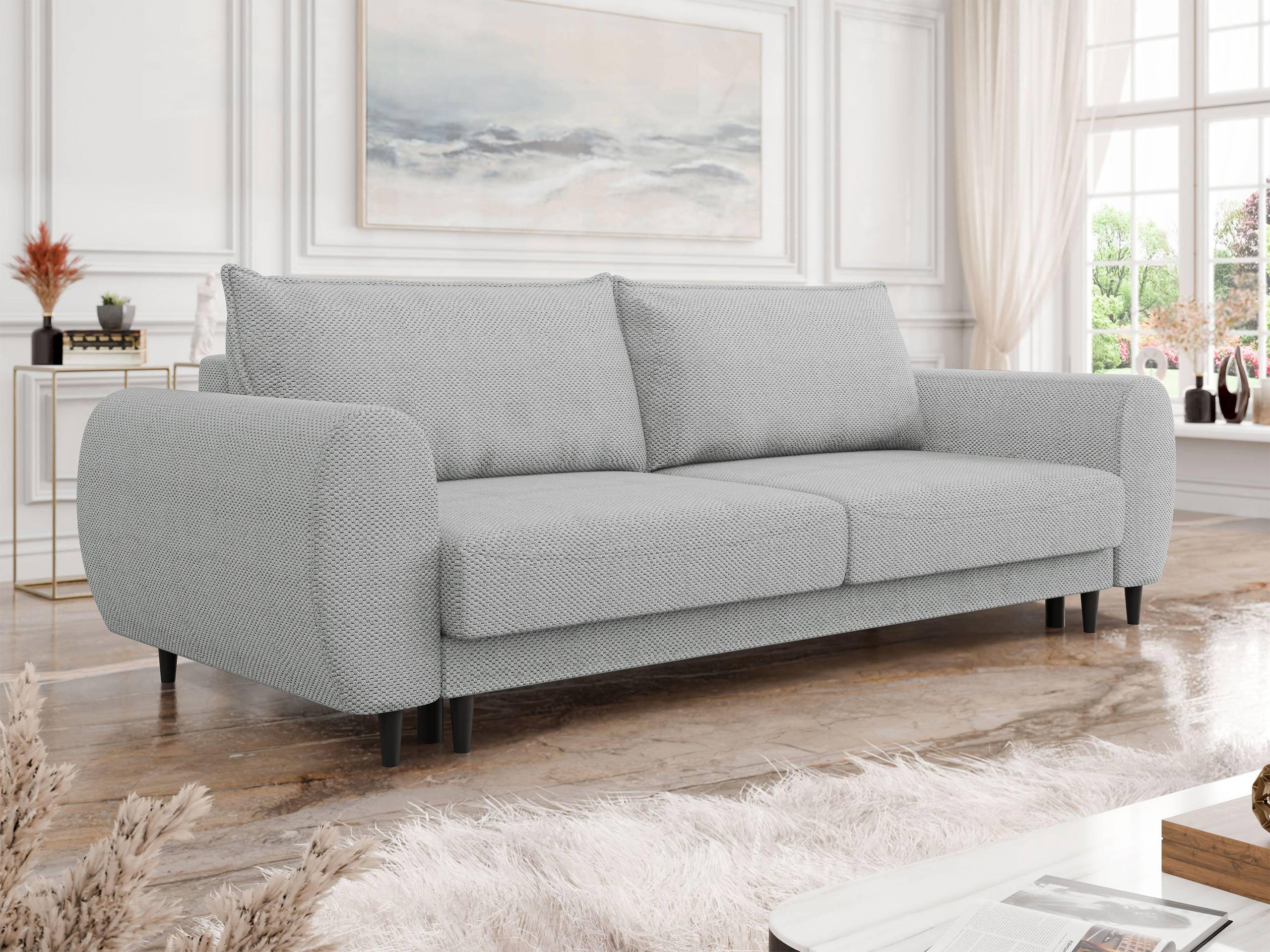 SCHLAFSOFA Sonia - Schwarz/Grau, Holz/Textil (251/76/95cm) - MIRJAN24