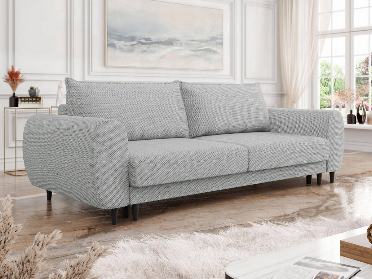 SCHLAFSOFA Sonia - Schwarz/Grau, Holz/Textil (251/76/95cm) - MIRJAN24
