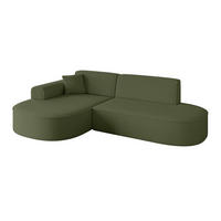 ECKSOFA Ottomane Links MARI-L1 - 243x171x79 cm Grün Bouclé - Schwarz/Grün, Holzwerkstoff/Kunststoff (163/234cm) - ALTDECOR