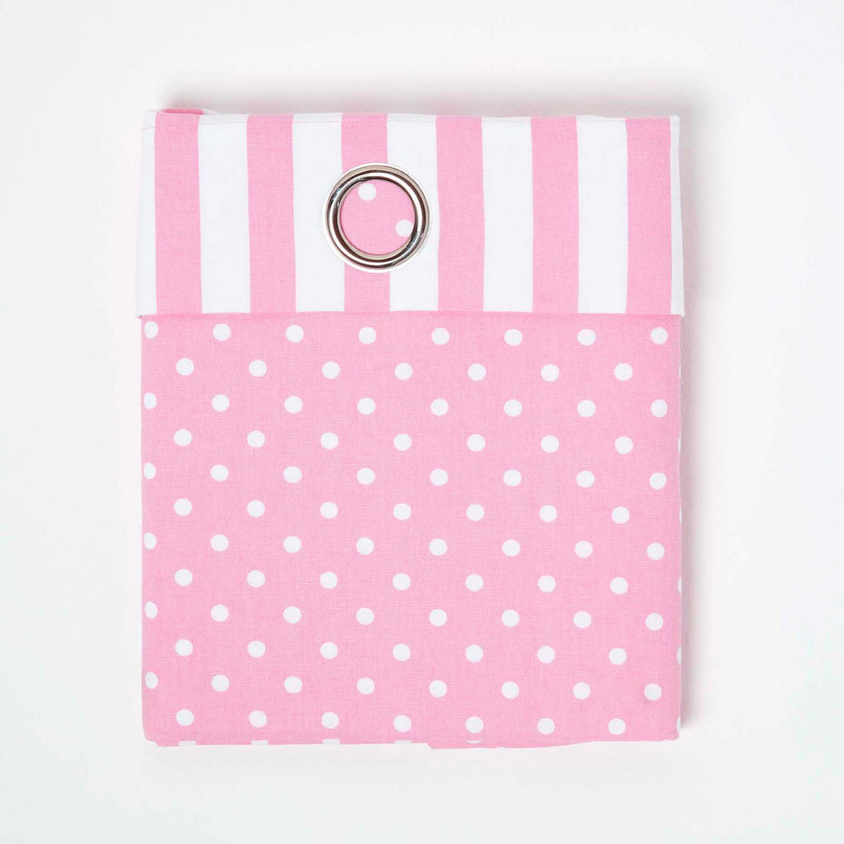 ÖSENVORHANG Polka Dots blickdicht 2er-Set, 117/137 cm - Rosa, Textil (117/137cm) - Homescapes