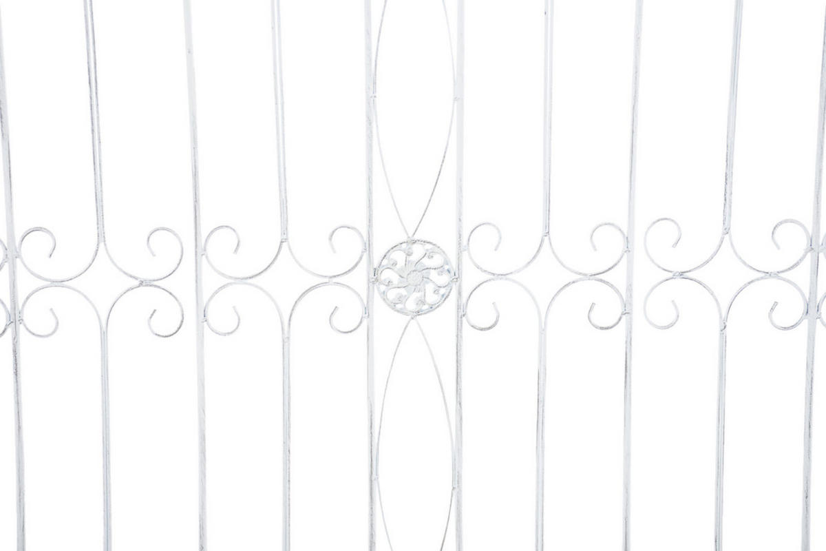 GARTENZAUN 4er Set Metall antik weiß - Weiß/Grau, Metall (124/116cm) - CLP