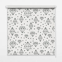 VNÚTORNÁ roleta - okenná roleta - roleta - 130x140 cm - Ťahané diamanty - čierna, plast (130/140/0.5cm) - TULUP