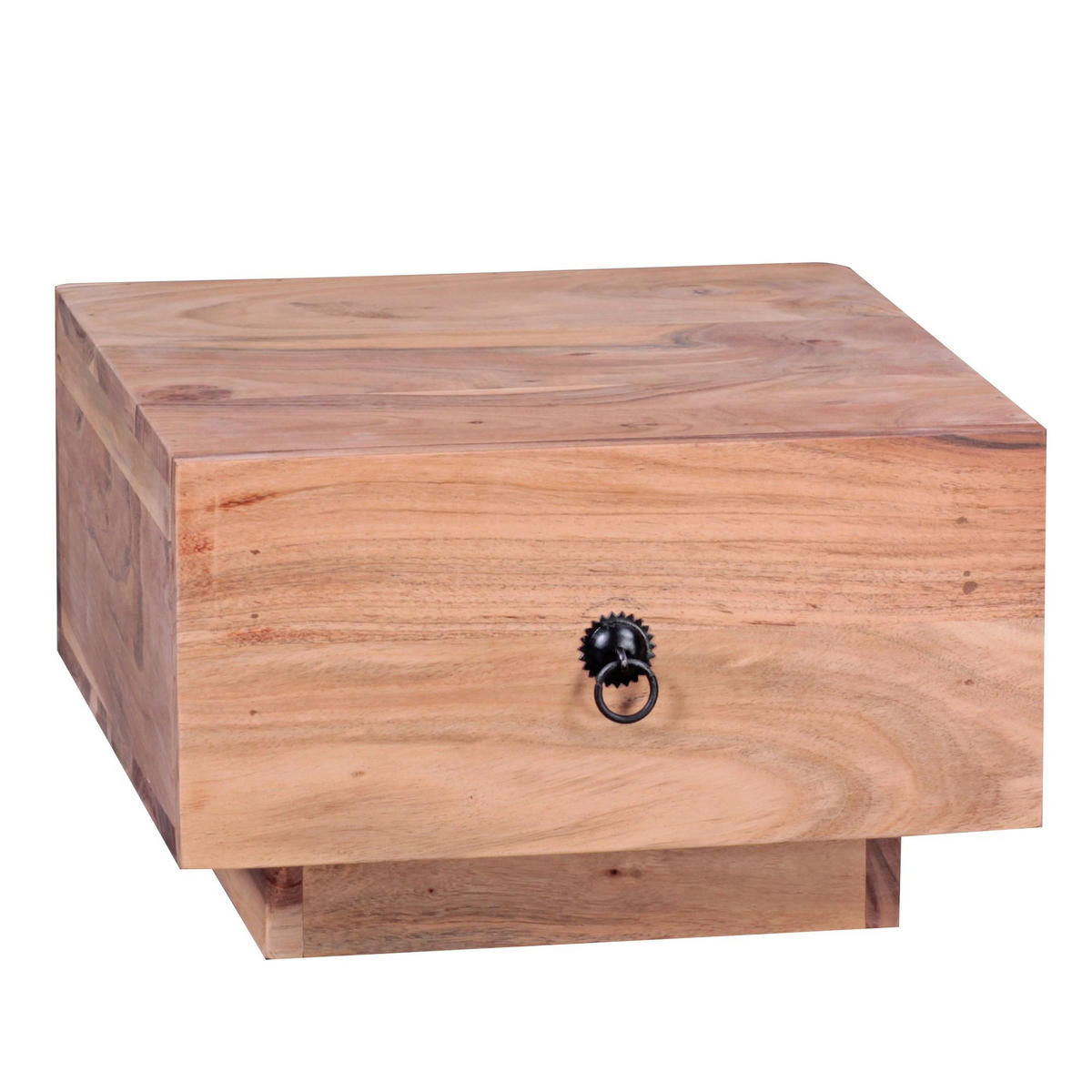 NACHTTISCH Massivholz Schublade Landhausstil Handgefertigt NAKO, Beige 40x40x25 cm - Beige, Holz/Metall (40/25/40cm) - KADIMA DESIGN