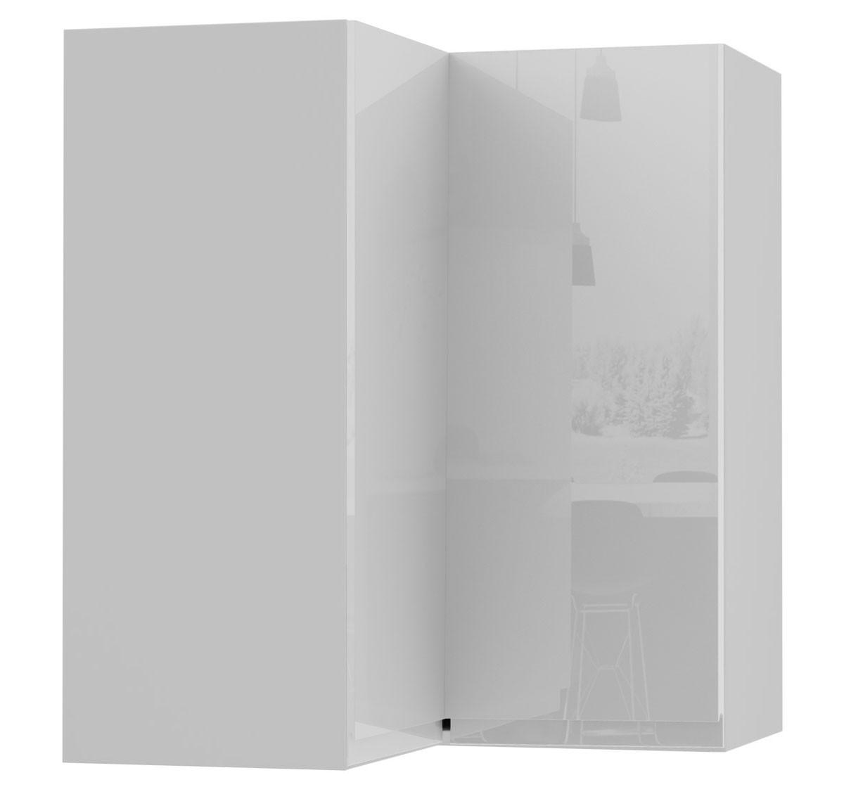 ECKHÄNGESCHRANK Florence W12/60 Weiß / RAL 9003 signalweiß HG 60 / 60 / 72cm - Vordertür links - Weiß Hochglanz/Weiß, Holz/Holzwerkstoff (72/60/60cm) - Feldmann-Wohnen