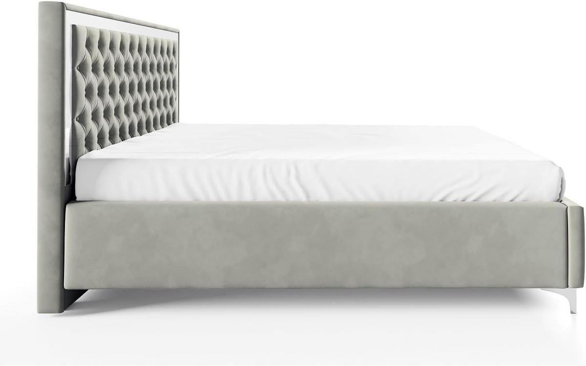 POLSTERBETT ARONA - Grau, Textil (120/200cm) - Meblini