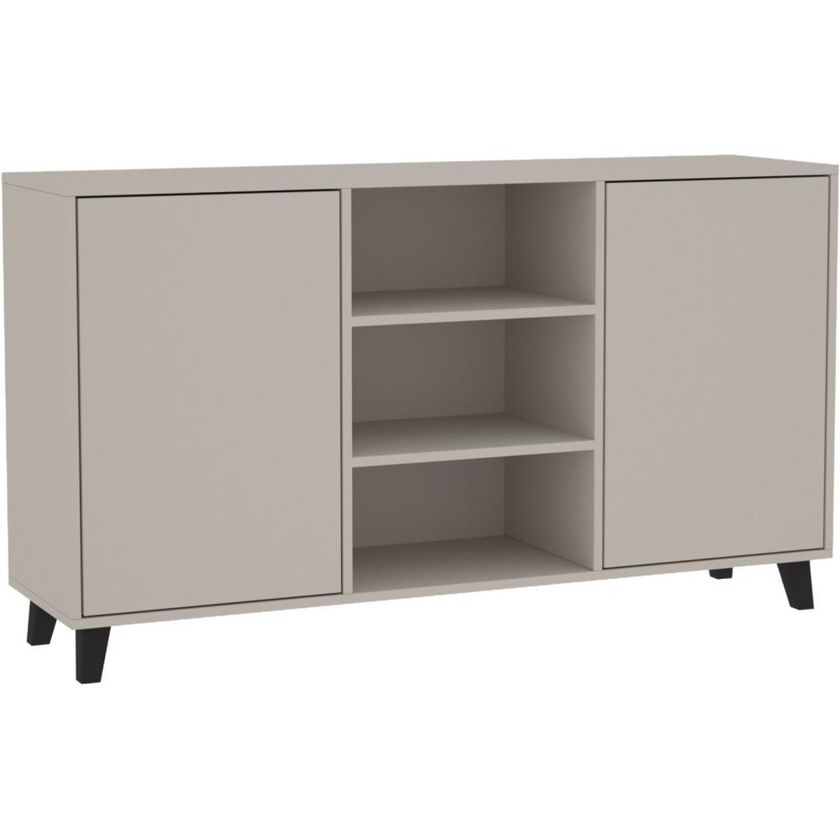 KOMMODE Home mit 2 Türen und 2 Regale, ohne Griffe, Kaschmir - Kaschmir/Schwarz, Holzwerkstoff (150/85/40cm) - Beautysofa