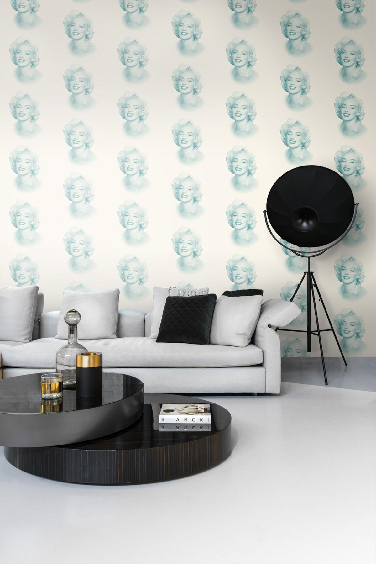 TAPETE Marilyn Monroe 53 cm x 10.05 m - Weiß, Papier (53/1000cm) - Origin Wallcoverings