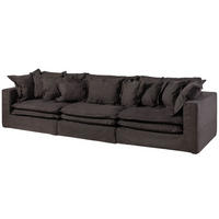 SOFA 3-Sitzer 341x117x90 dunkelgrau SYLT - Grau, Kunststoff (341/90/117cm) - Massivmoebel24