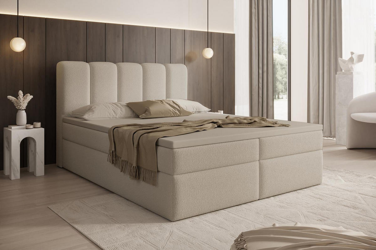 BOXBETT 200x200 Beige BELLO topper - Beige, Holzwerkstoff (200/200cm) - Compleo24