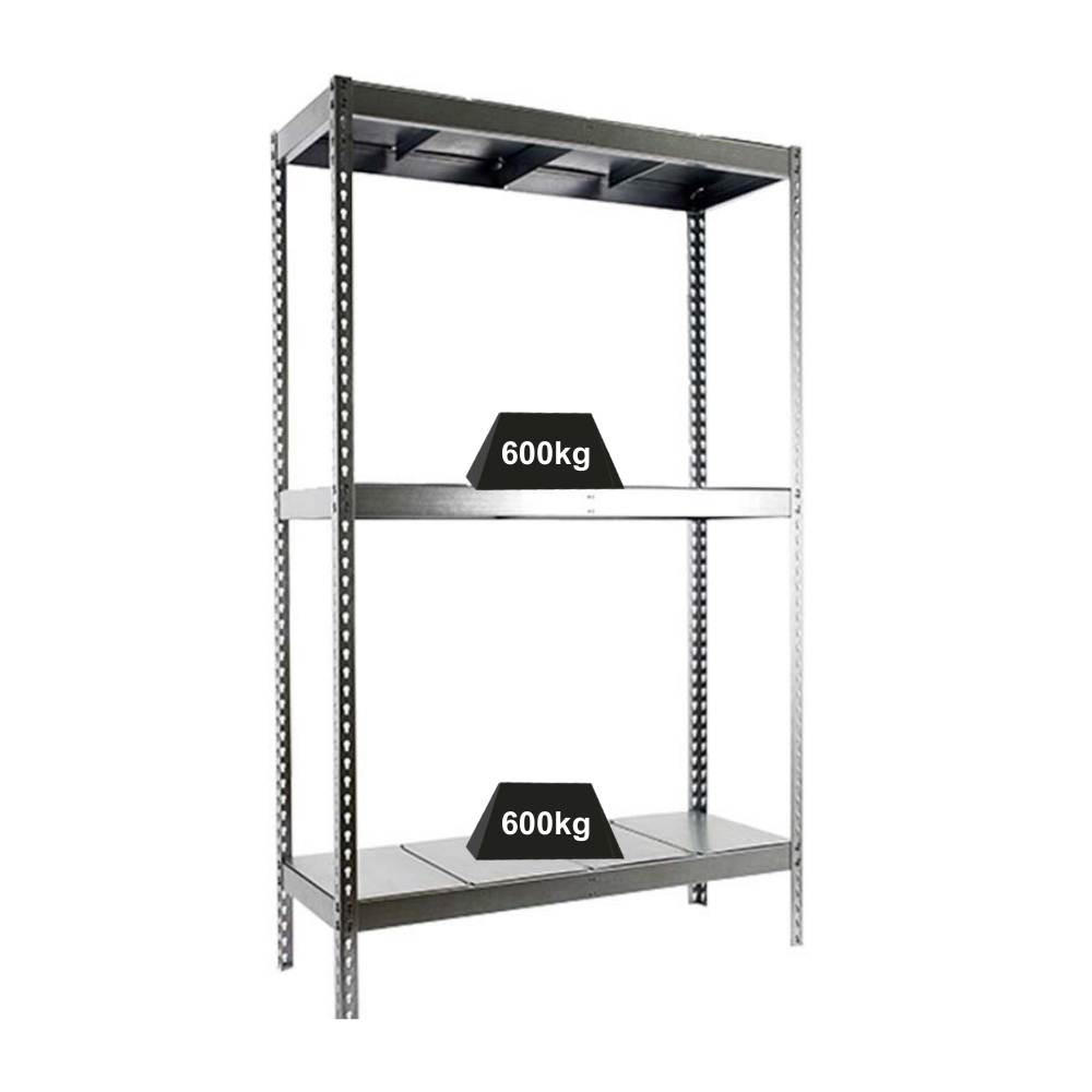 SCHWERLASTREGAL METAL BEAST THREE | HxBxT 200x180x75cm | Fachlast 600kg | Verzinkt - Silberfarben, Metall (180/200/75cm) - PROREGAL