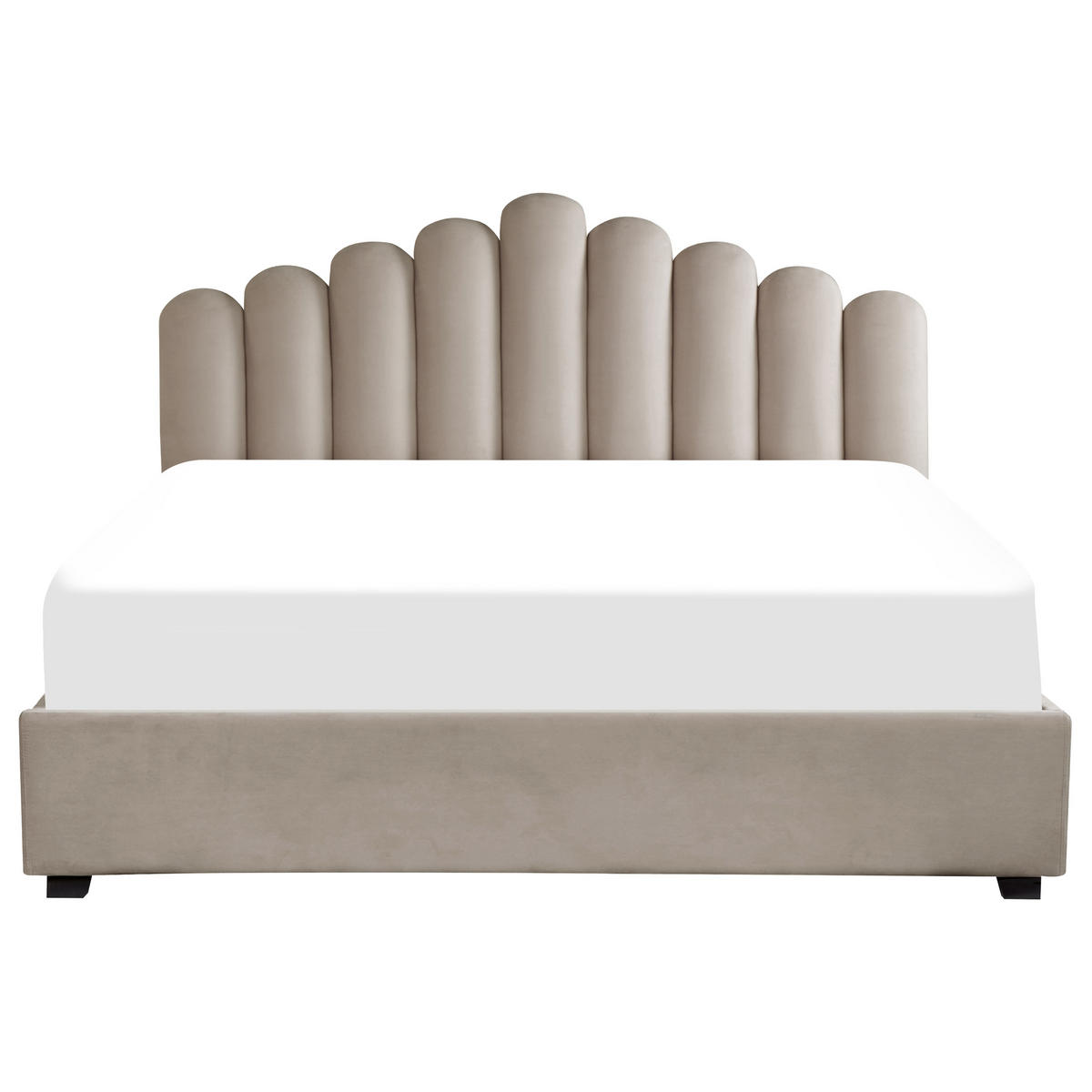 POLSTERBETT 180/200 cm Beige Vincennes - Taupe, Textil (180/200cm) - Beliani
