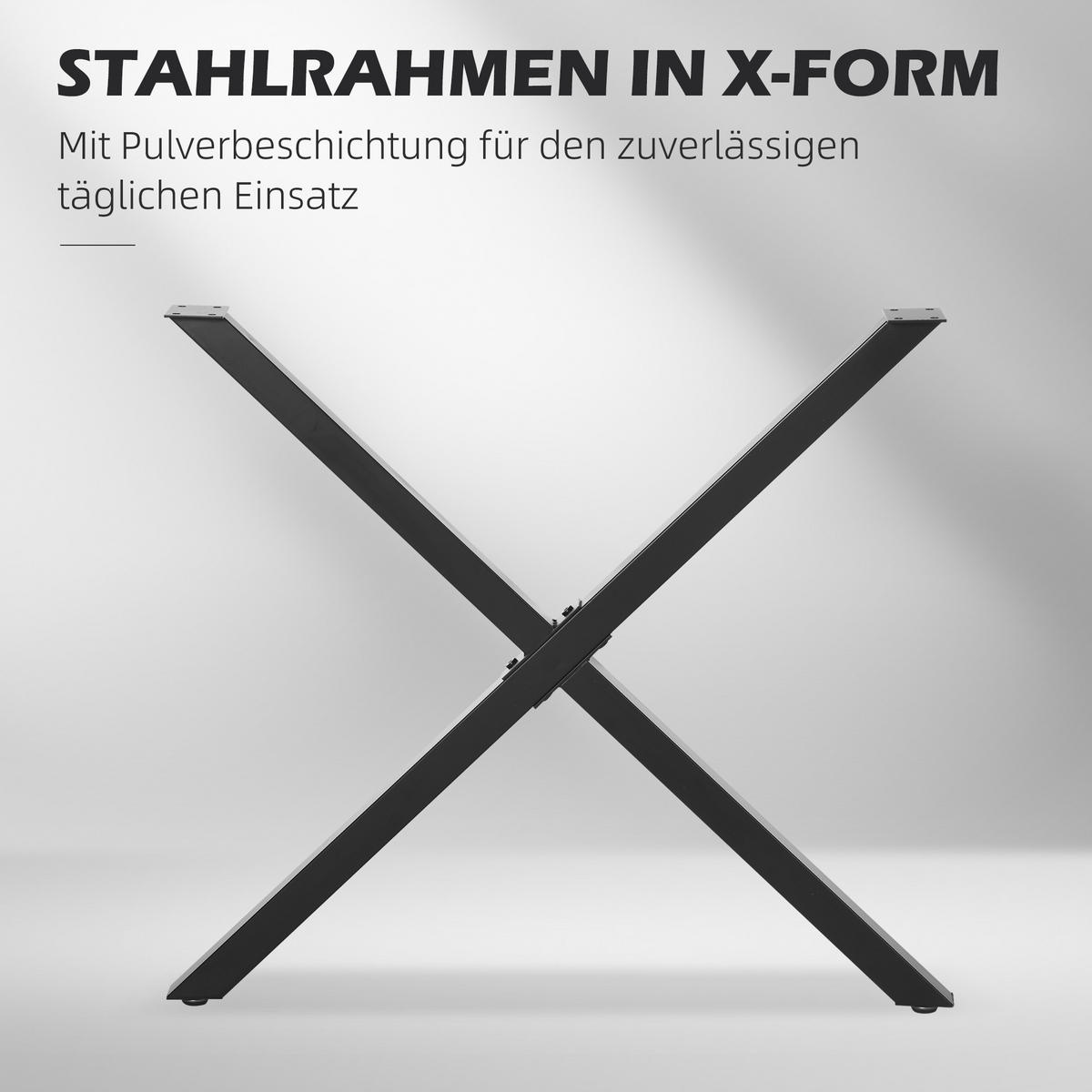 TISCHBEINE aus Stahl, 2 Stück, Schwarz - Schwarz, Metall (4/72/80cm) - HOMCOM