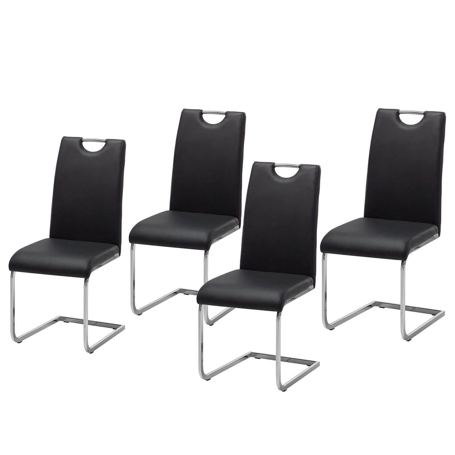 FREISCHWINGER - Metall / Textil - Schwarz, Kunststoff/Metall (44/97/61cm) - home24