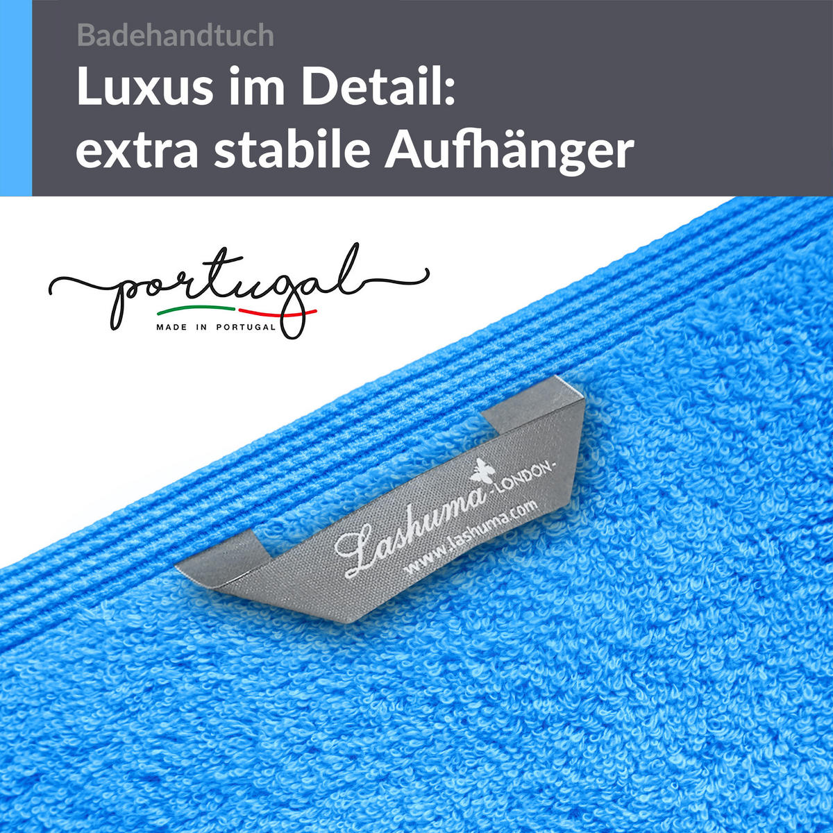 BADETUCH London Capri Blau 2er Set 100x150 - Pastellblau, Textil (100/150cm) - Lashuma