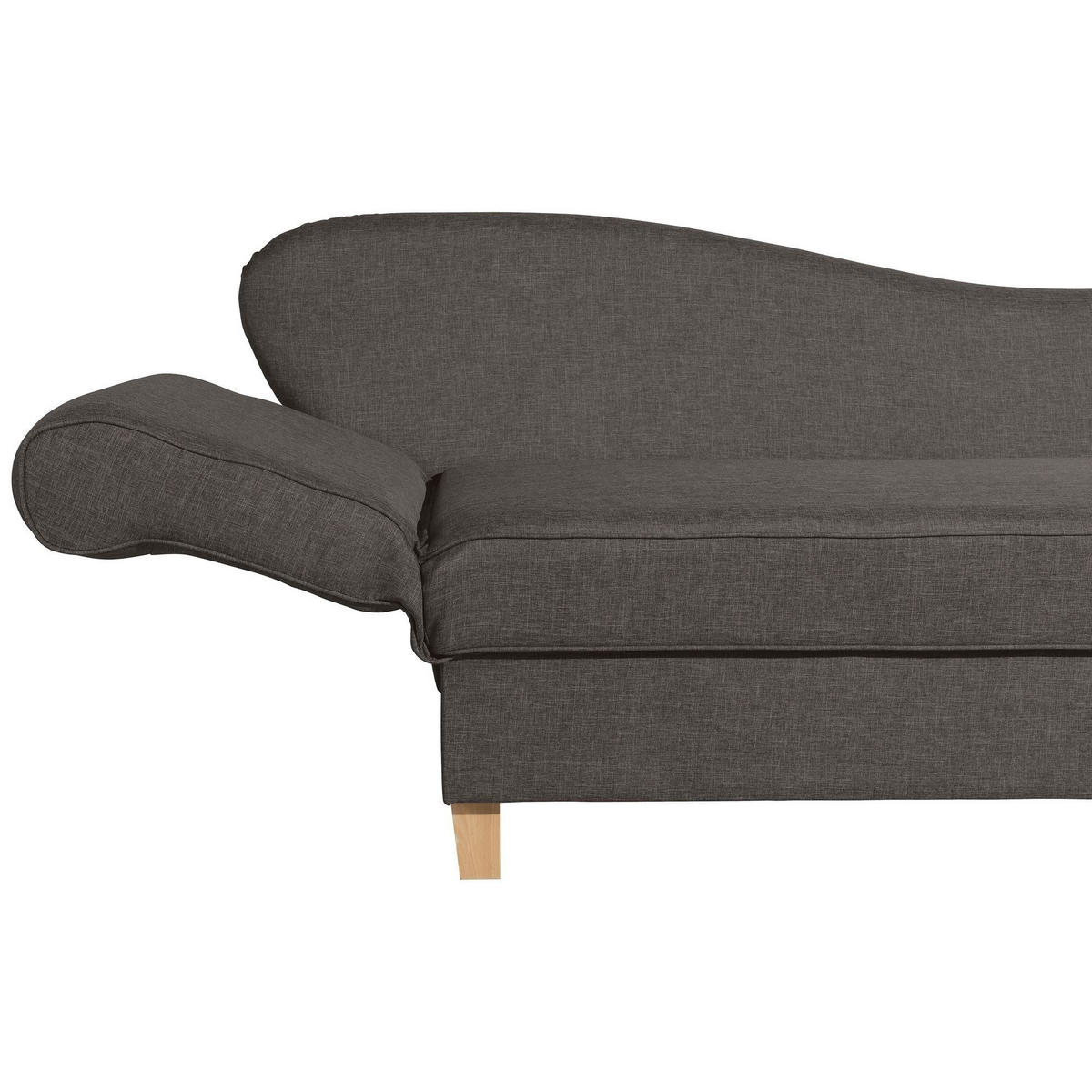 RECAMIERE mit Armteil links klappbar Katia Bezug Flachgewebe Buche natur / braun - Braun, Kunststoff (190/82/88cm) - 58aufmkessel